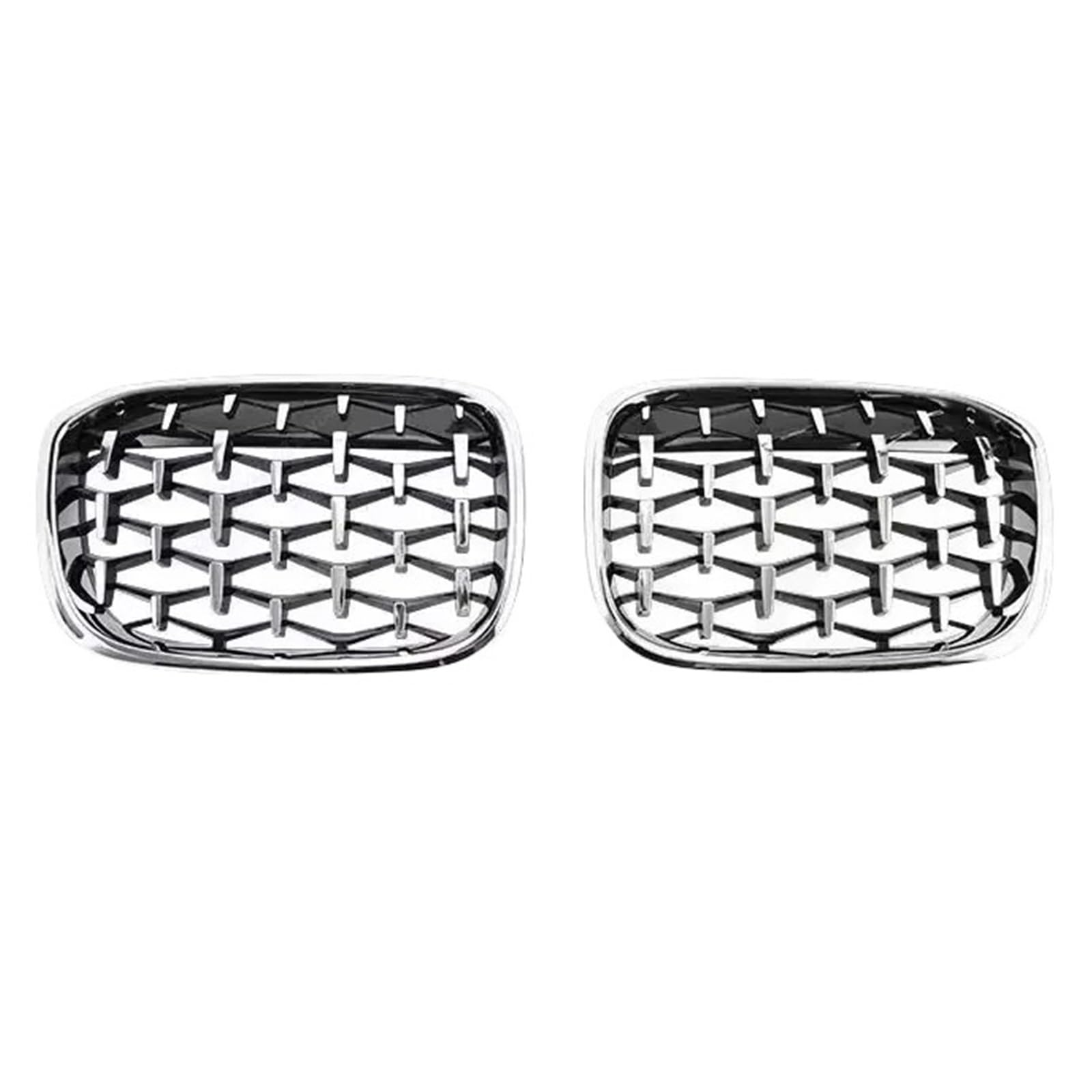 Nierengitter Grill Für X3 G01 Für X4 G02 2017-2021 Front Nierengrills Kühlergrill Auto Frontstoßstangengrill Diamantgrills Meteor Style Kühlergrill Vorne(Silver Look) von YUCHUJCGSS