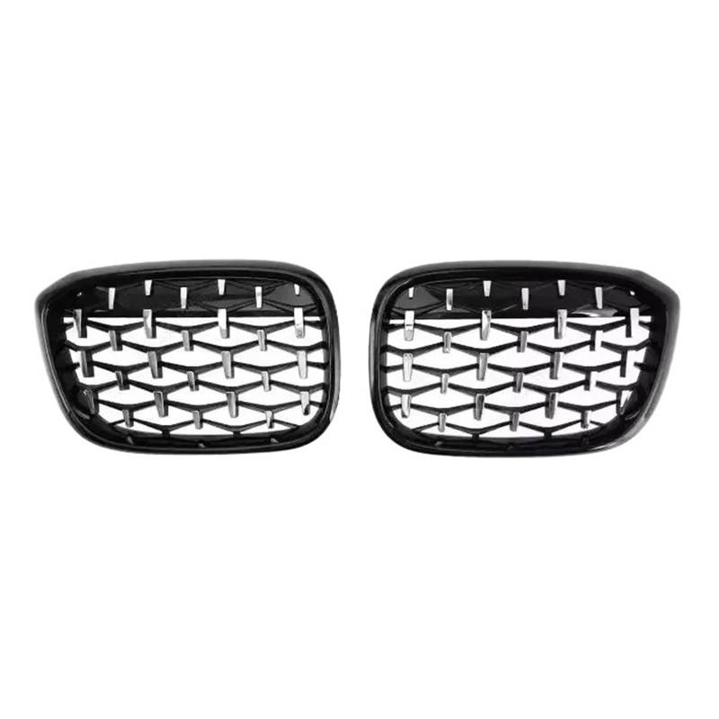 Nierengitter Grill Für X3 G01 Für X4 G02 2017-2021 Front Nierengrills Kühlergrill Auto Frontstoßstangengrill Diamantgrills Meteor Style Kühlergrill Vorne(Silver and Black) von YUCHUJCGSS