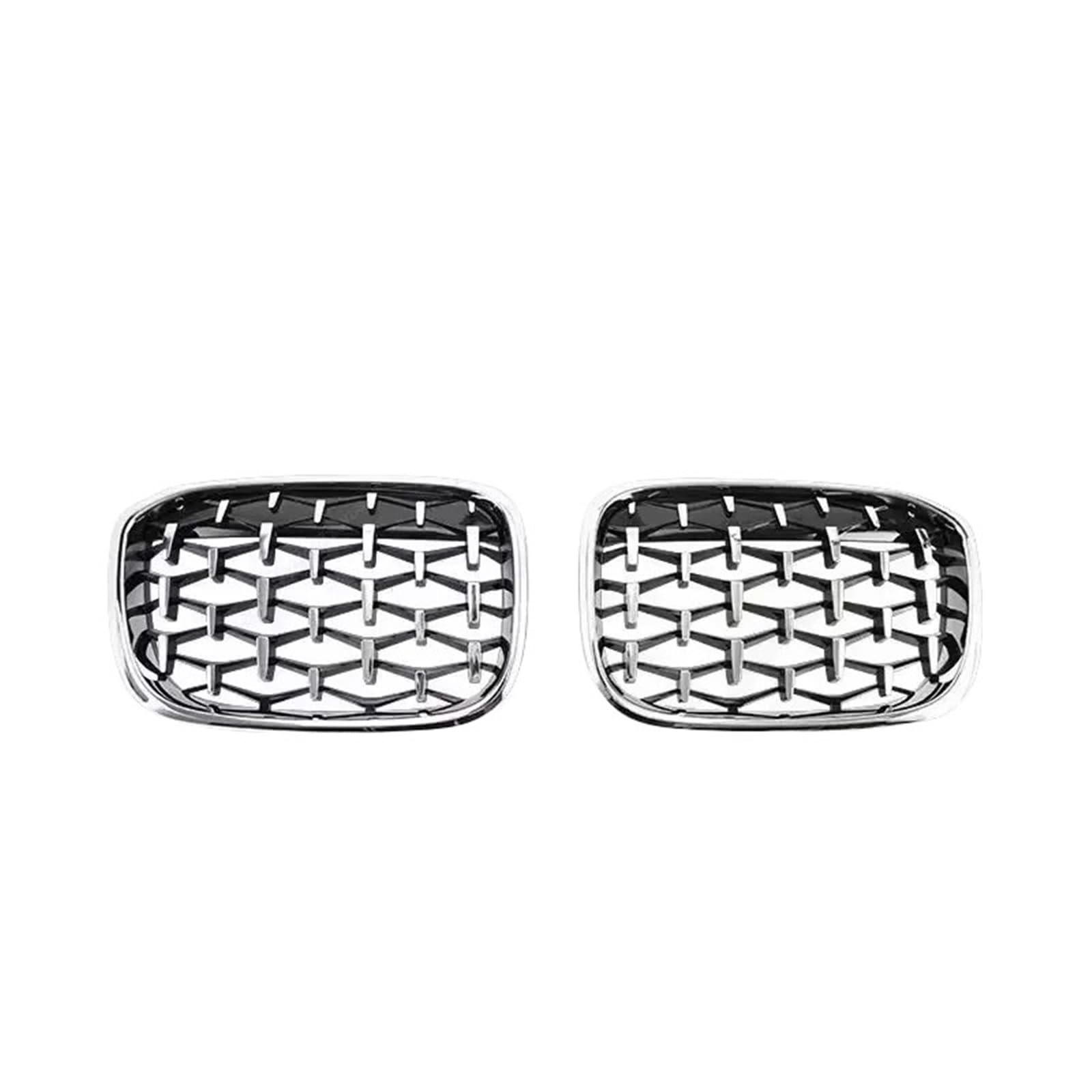 Nierengitter Grill Für X3 G01 Für X4 G02 2017-2021 Front Nierengrills Kühlergrill Ersatzgrill Auto Frontstoßstangengrill Diamond Meteor Style Kühlergrill Vorne(Silver Look) von YUCHUJCGSS