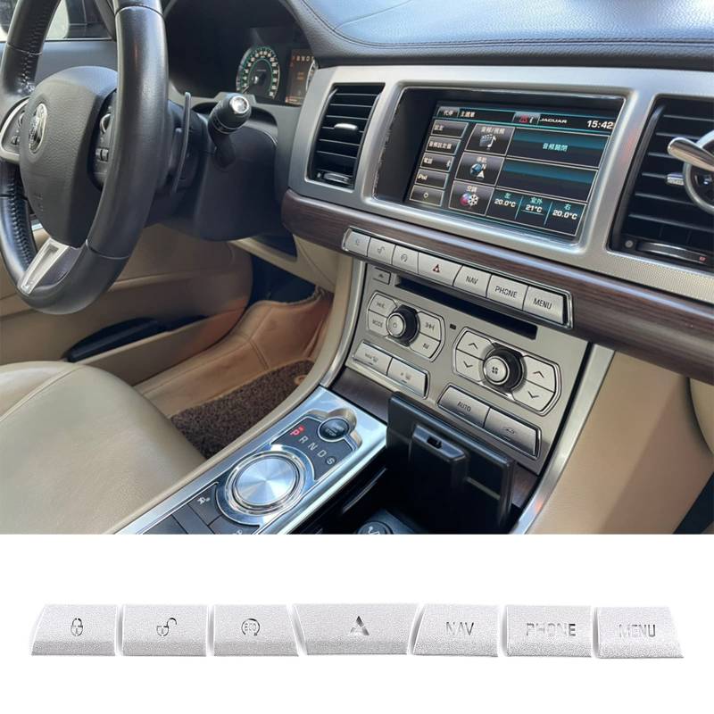 YUECHI Auto-Multimedia-Tasten-Aufkleber aus Aluminiumlegierung für Jaguar XF 2012–2015 von YUECHI