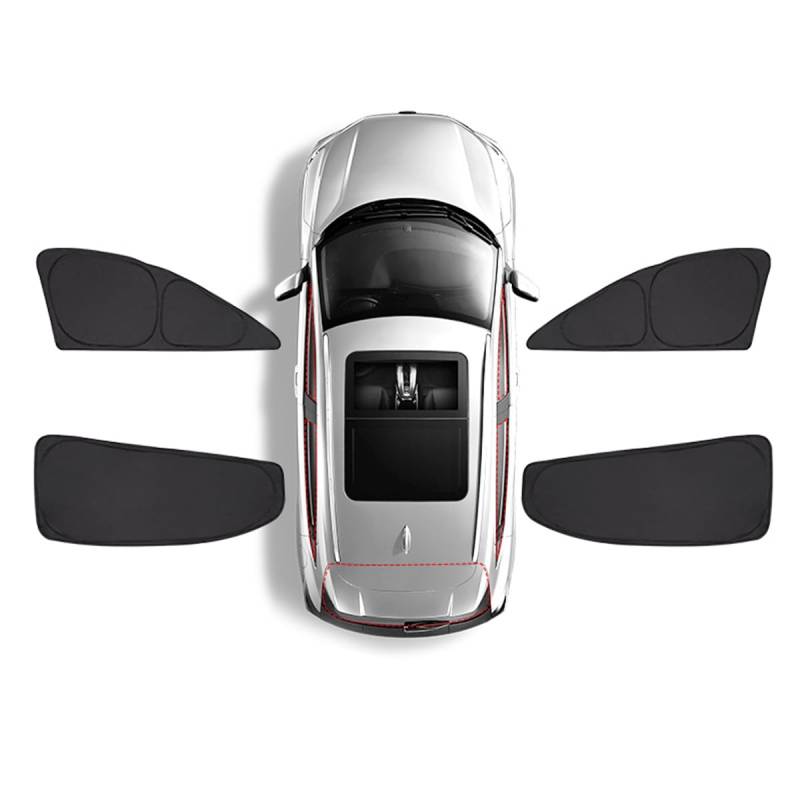 Sonnenschutz Auto für Audi Q7 2016 2017 2018 2019 2020 2021 2022 2023 2024, Auto Seitenfenster Sonnenschutz UV Schutz Verdunkelung Sichtschutz Vorhang Hitzeschutz für Seitenscheibe von YUEDAM