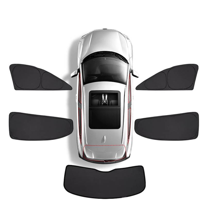 Sonnenschutz Auto für Toyota 4 Runner 2017-2024, Auto Seitenfenster Sonnenschutz UV Schutz Verdunkelung Sichtschutz Vorhang Hitzeschutz für Seitenscheibe,F/5 Side Windows + Rear Window von YUEDAM