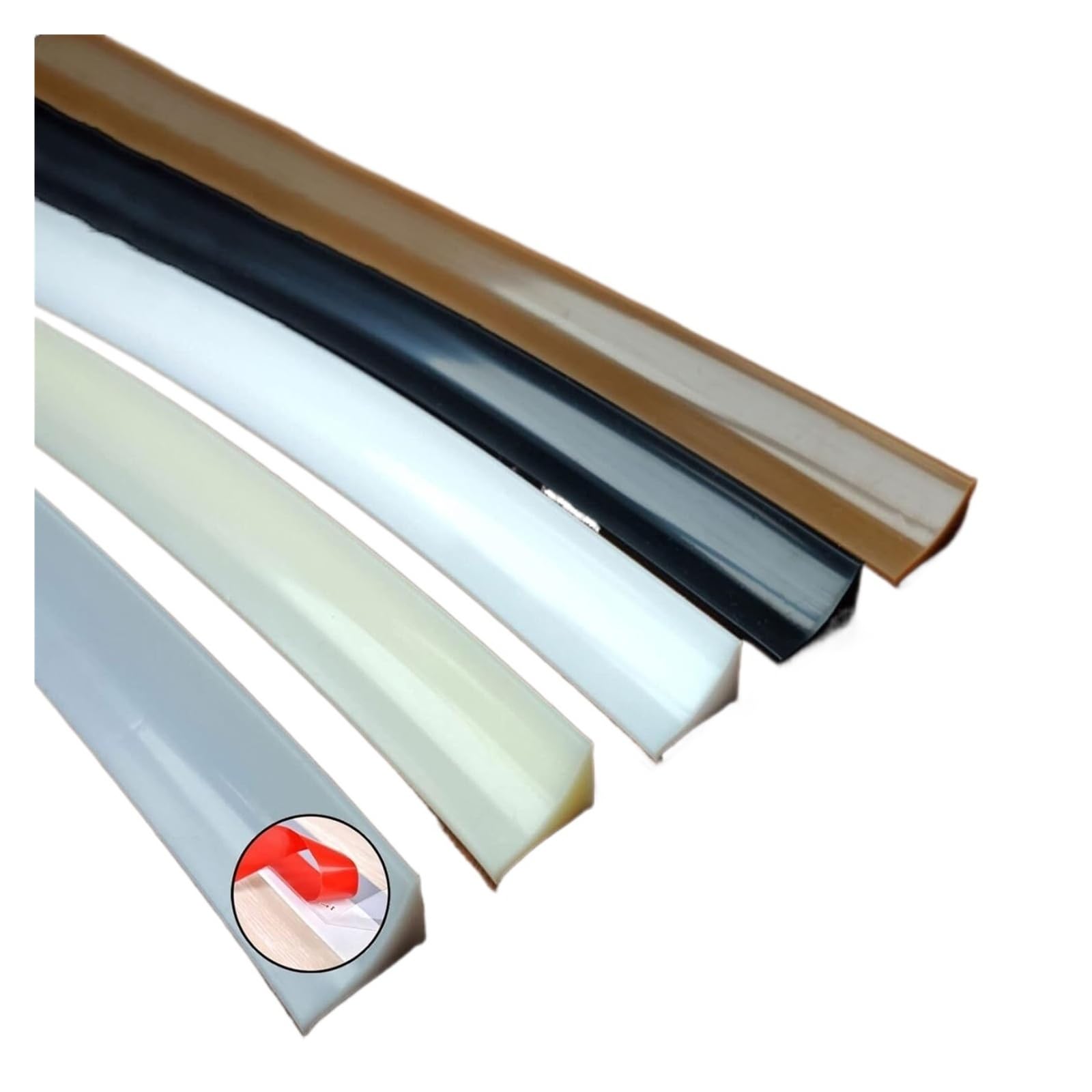 Dusche Wasserdamm, Silikon wasserdicht Dusche Wass Silicone Shower Water Dam - Self-Adhesive Threshold Barrier Strip for Bathroom Length for Wet Room Floor Separation(Transparent,100CM) von YUEKOPOU