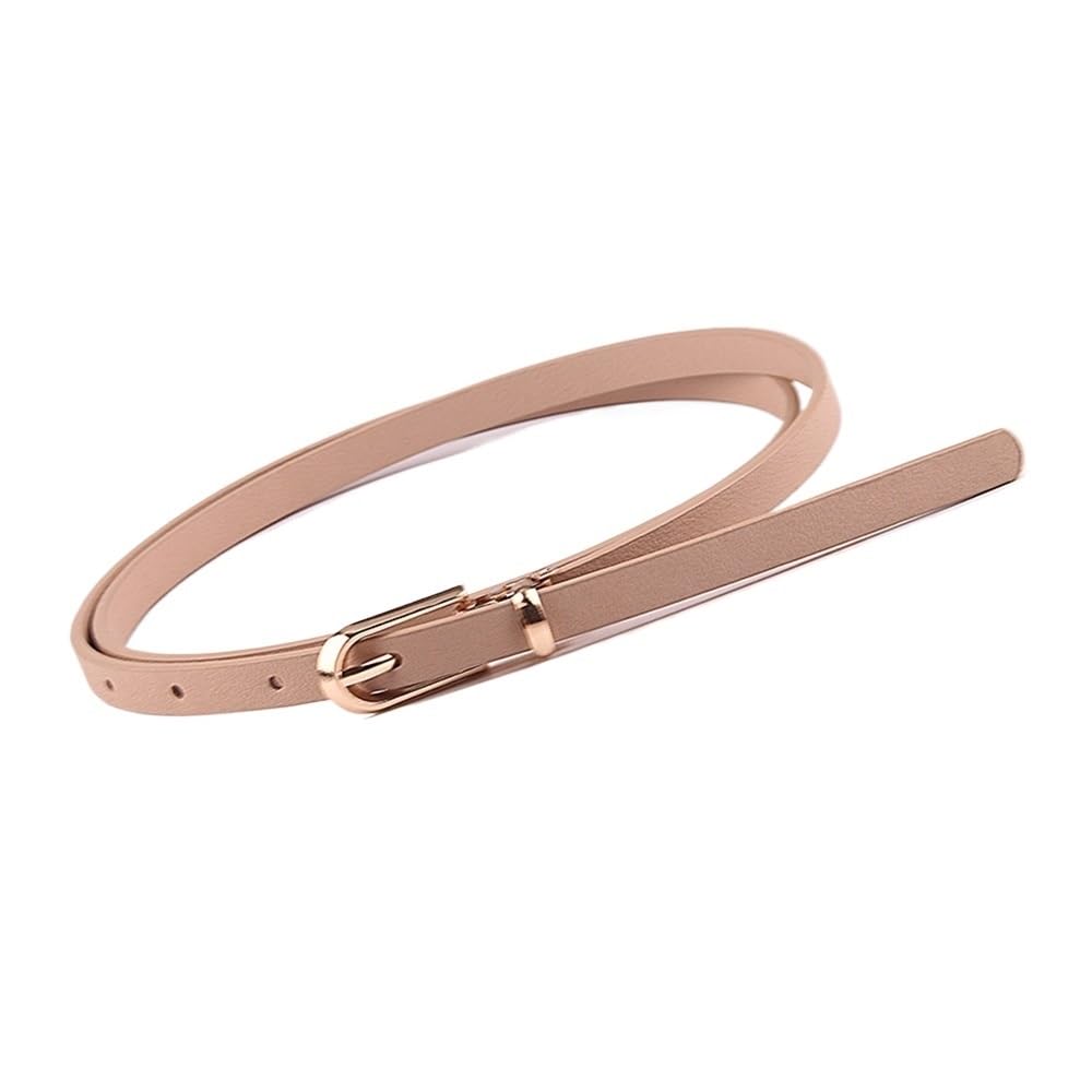 Weiblicher Vintage-Gürtel, Frauenmieder, verstellb Women's Faux Leather Candy Color Thin Skinny Adjustable Belt with Alloy Pin Buckle(A) von YUEKOPOU