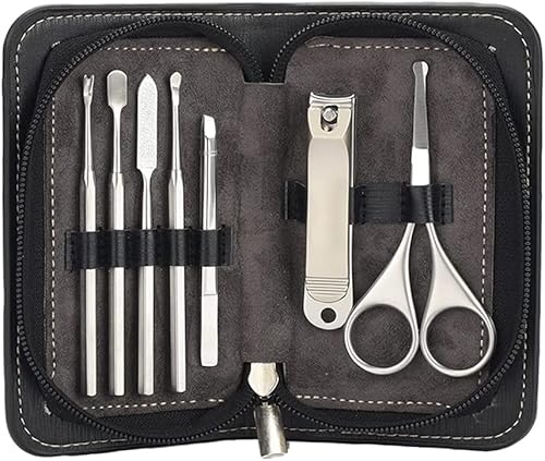 YUEKOPOU 7-Piece Nail Clipper Kit - Professional Nail Care Set for Manicure and Pedicure with Scissors, Tweezers, and Ear Pick Tools von YUEKOPOU