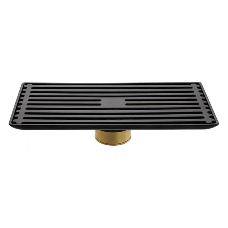 YUEKOPOU Linear Shower Drain - Rectangular Floor Drain with Grids Pattern Cover Grate & Removable Hair Catcher 10x30cm/ 3.9x11.8 inch von YUEKOPOU