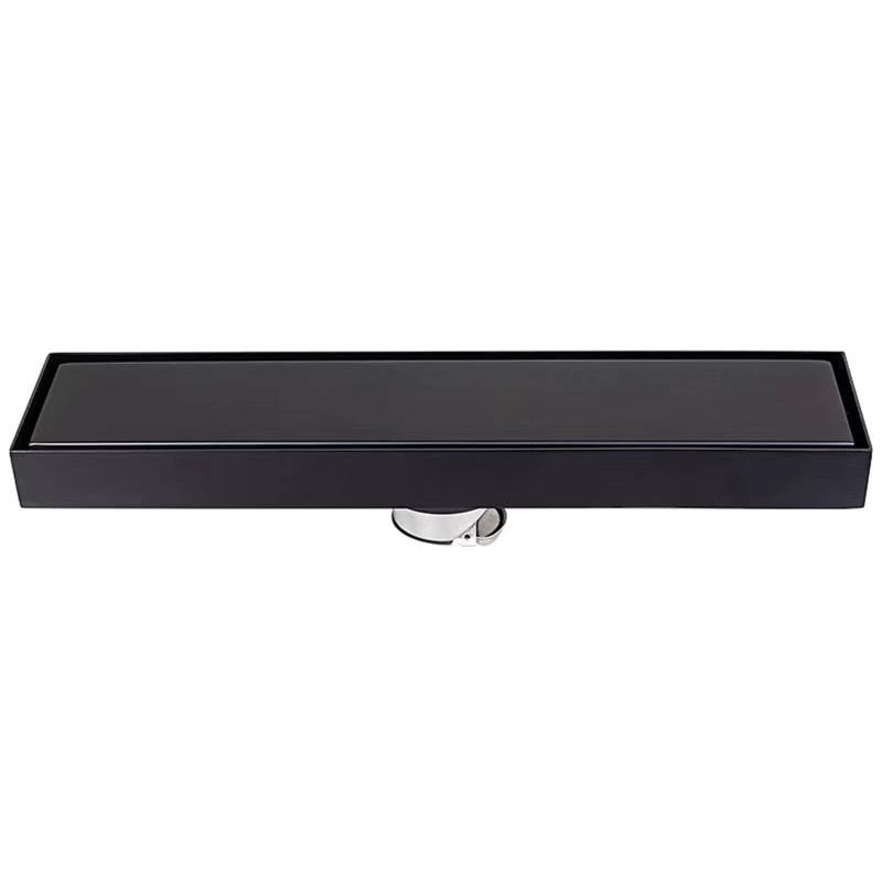 YUEKOPOU Square Shower Floor Drain - Reversible 2-in-1 Cover Tile Insert Grate - Removable Matte Black (19.7 inches) von YUEKOPOU