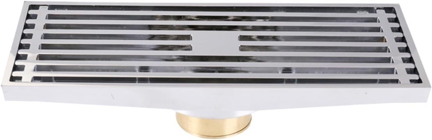 YUEKOPOU Stainless Steel Linear Shower Drain - Rectangular Floor Drain with Grids Pattern Cover Grate and Removable Hair Catcher YUEKOPOU Stainless Steel Linear Shower Drain - Rectangular Floor Drain with Grids Pattern Cover Grate and Removable Hair Catcher von YUEKOPOU