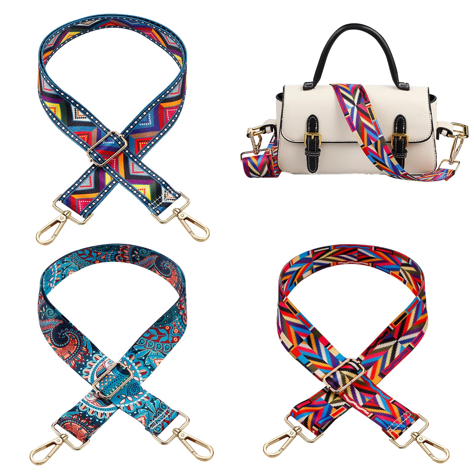 Taschengurte zum Wechseln, 3 Stück Verstellbarer Schultergurt Taschengurt Breit 3.8cm, Längenverstellbarer Breiter Riemen Schulterriemen für Schultertasche Tragetaschen und Handtaschen Taschengurte zum Wechseln, 3 Stück Verstellbarer Schultergurt Taschengurt Breit 3.8cm, Längenverstellbarer Breiter Riemen Schulterriemen für Schultertasche Tragetaschen und Handtaschen von YUEONEWIN