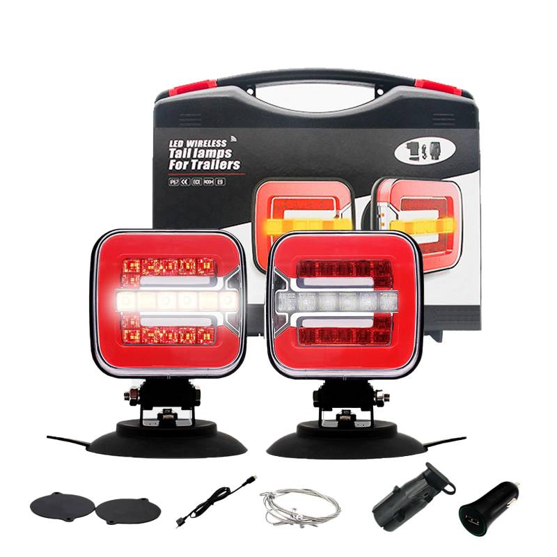YUEWO Wireless Trailer Lights Magnetic USB-C Wireless Trailer，Lights Adjustable Trailer Light Kit，with Magnetic Suction and Wire Fixing for Trucks, Trailers, Boats, RVs and Caravans von YUEWO