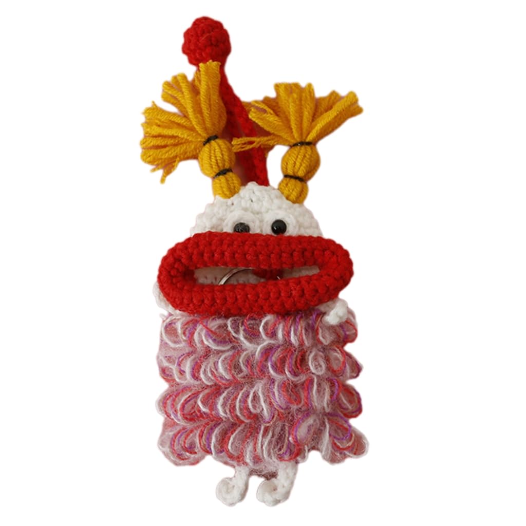 Autoschlüssel-Etui, Schlüsseletui, Handstrick, dicke Lippen, große Kapazität, ausziehbarer Auto-Schlüsselanhänger, Tasche von YUGSHNKFC