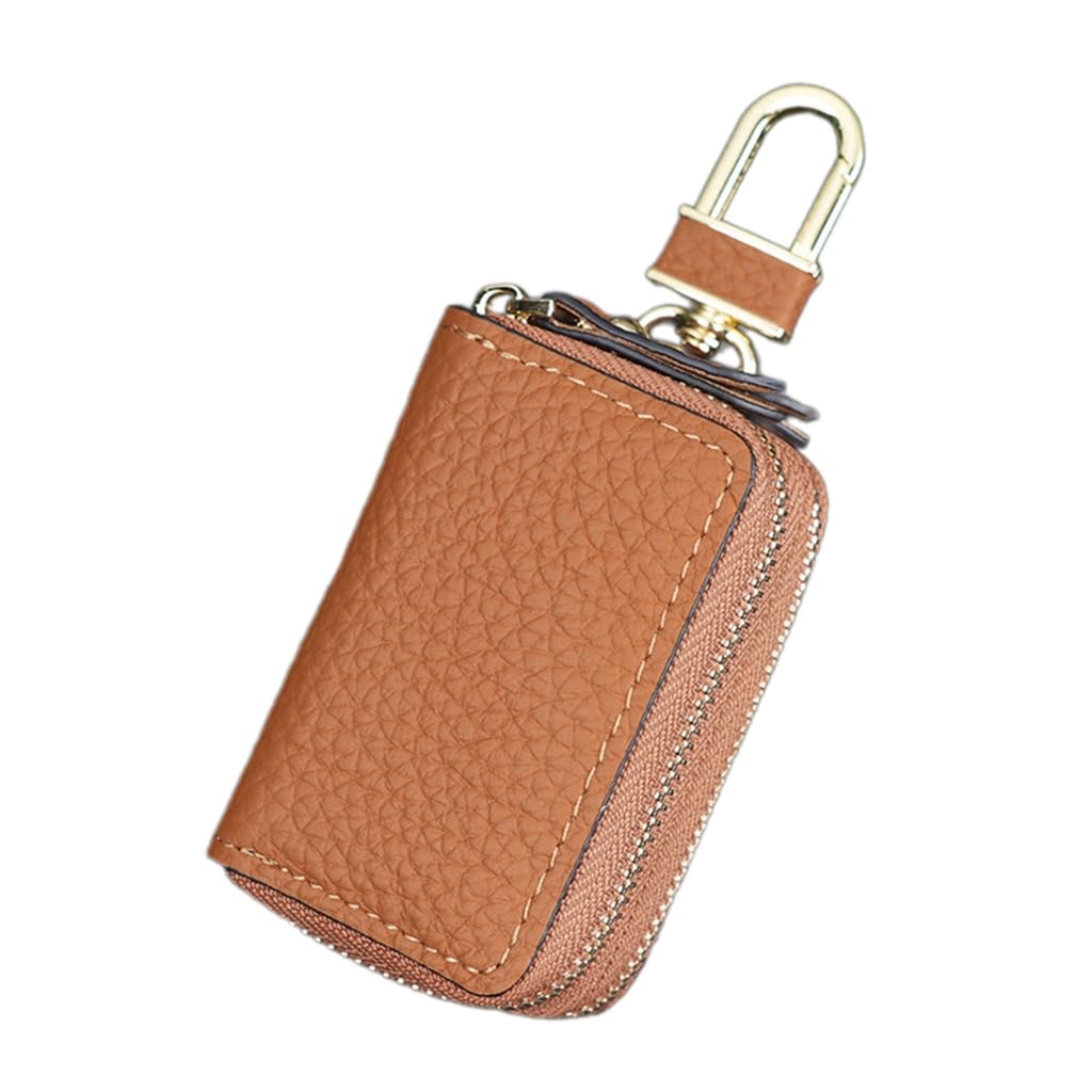 Leder-Autoschlüssel-Etui, Geldbörse, Tasche, Schlüsselanhänger, doppellagig, Schlüsseletui von YUGSHNKFC