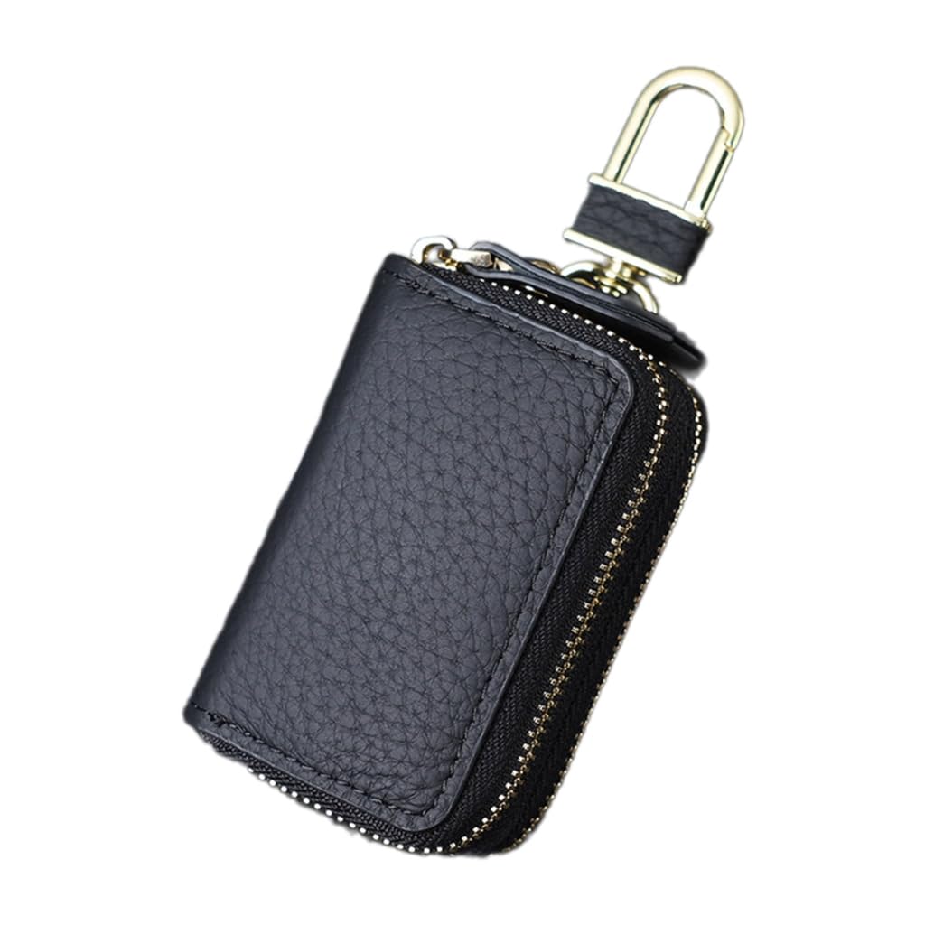 Leder-Autoschlüssel-Etui, Geldbörse, Tasche, Schlüsselanhänger, doppellagig, Schlüsseletui von YUGSHNKFC