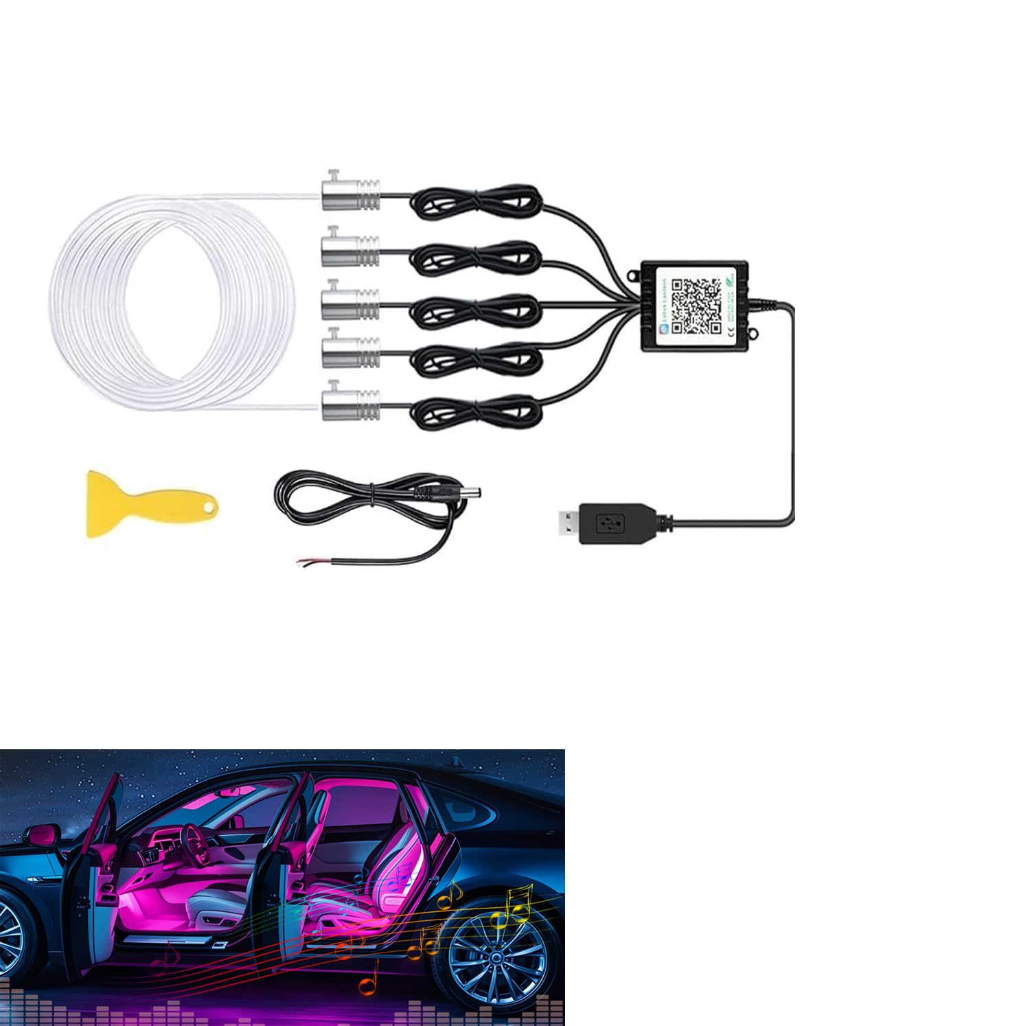 YUGUANG 5 IN 1 Auto Ambientebeleuchtung, RGB LED Innenbeleuchtung Streifenlichter 600cm mit 16 Millionen Farben, APP Steuerung, USB-Port Multicolor Musik Synchronisation Innenbeleuchtung für Auto. YUGUANG 5 IN 1 Auto Ambientebeleuchtung, RGB LED Innenbeleuchtung Streifenlichter 600cm mit 16 Millionen Farben, APP Steuerung, USB-Port Multicolor Musik Synchronisation Innenbeleuchtung für Auto. von YUGUANG