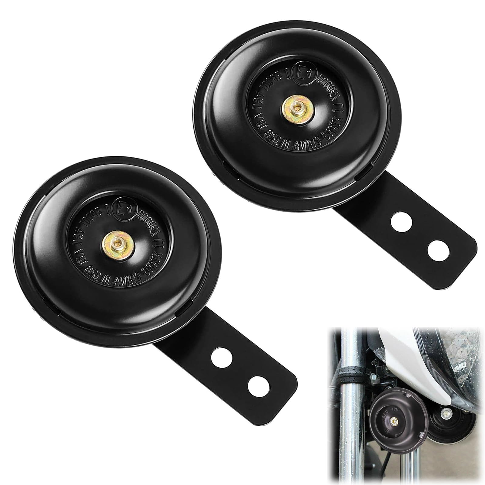 2 Stück Signalhorn Hupe 12v Laut, Niversal Horn, Motorrad Hupe,Für Roller, Motorrad, Dreirad, Pocket Bikes, 105db Wasserdicht 2 Stück Signalhorn Hupe 12v Laut, Niversal Horn, Motorrad Hupe,Für Roller, Motorrad, Dreirad, Pocket Bikes, 105db Wasserdicht von YUGUOLAN