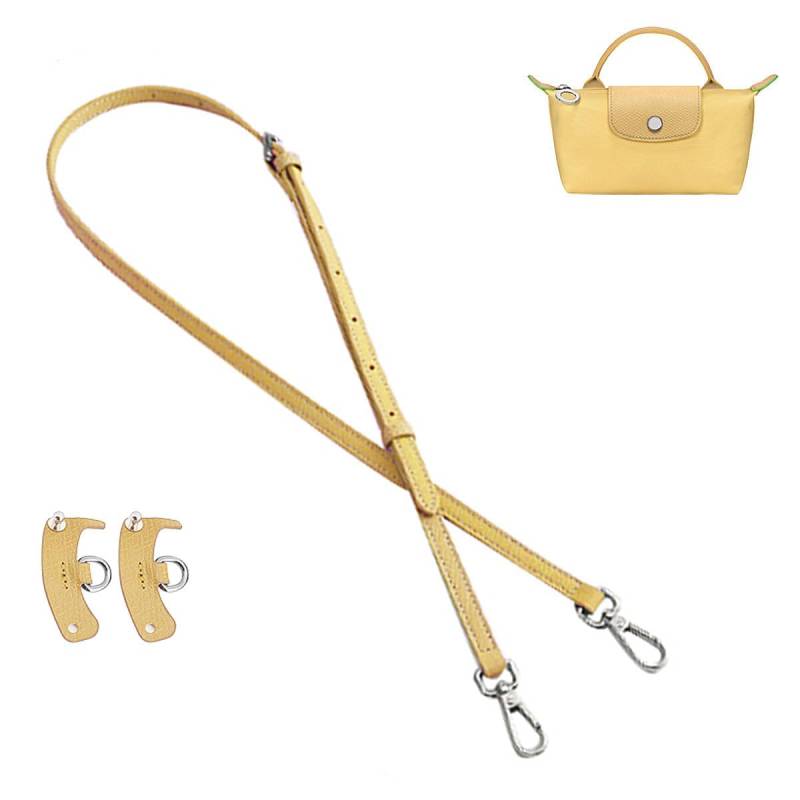longchamp Schultergurt，Geldbörse Riemen Crossbody Verstellbarer Ersatz für Long Champ Le Pliage Original Mini Pouch Strap (Hellgelb) von YUHONLNOR