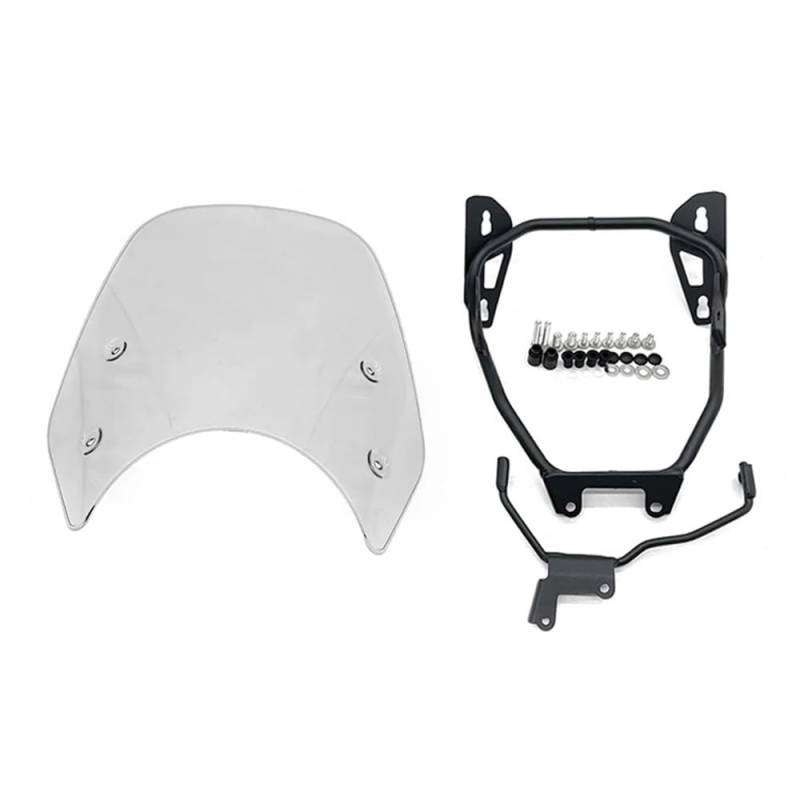 YUIBFWQ Motorrad Windabweiser Motorrad-Frontscheibe Windschutzscheibe Fly Screen Schild Windabweiser Halterung Halter für GB350S 2023-2024 von YUIBFWQ
