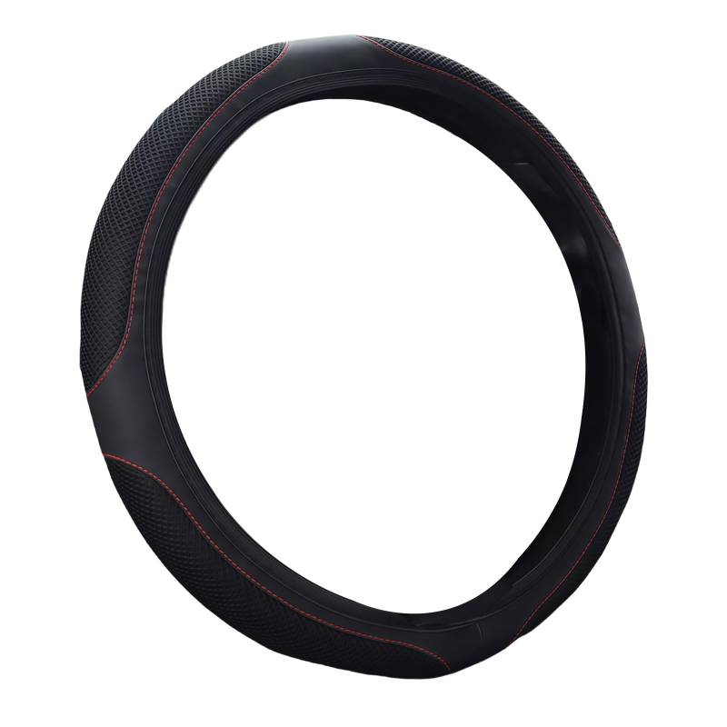 Lenkradbezug Leder Mesh Auto Lenkradbezug Universal Anti Rutsch Atmungsaktiv Verschleißfest Elastizität Steering Wheel Cover Lenkradhülle Schwarz 37-38cm Lenkrad Bezug von YUJINGTING