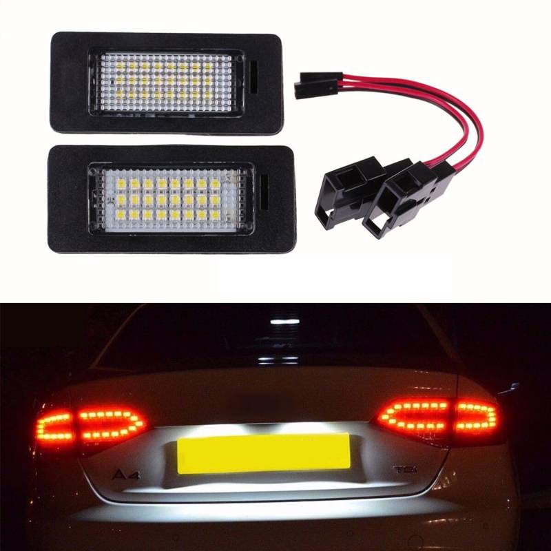 Yuk 2 x Lizenz Nummernschild LED Licht Lampe für A4 B8 A5 Q5 Passat S5 Fehlerfrei von GSRECY