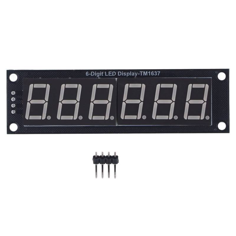 0,56in 6 Ziffern 7 Segmentanzeigemodul TM1637 Treiber LED Digitalrohrmodul 5V 2Pin IO von YUKOFE