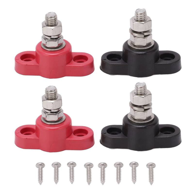 4PCS -Batterieklemmeblöcke 12 V 24 V Safe Red Black Power Bod Battery Junction Block Post von YUKOFE
