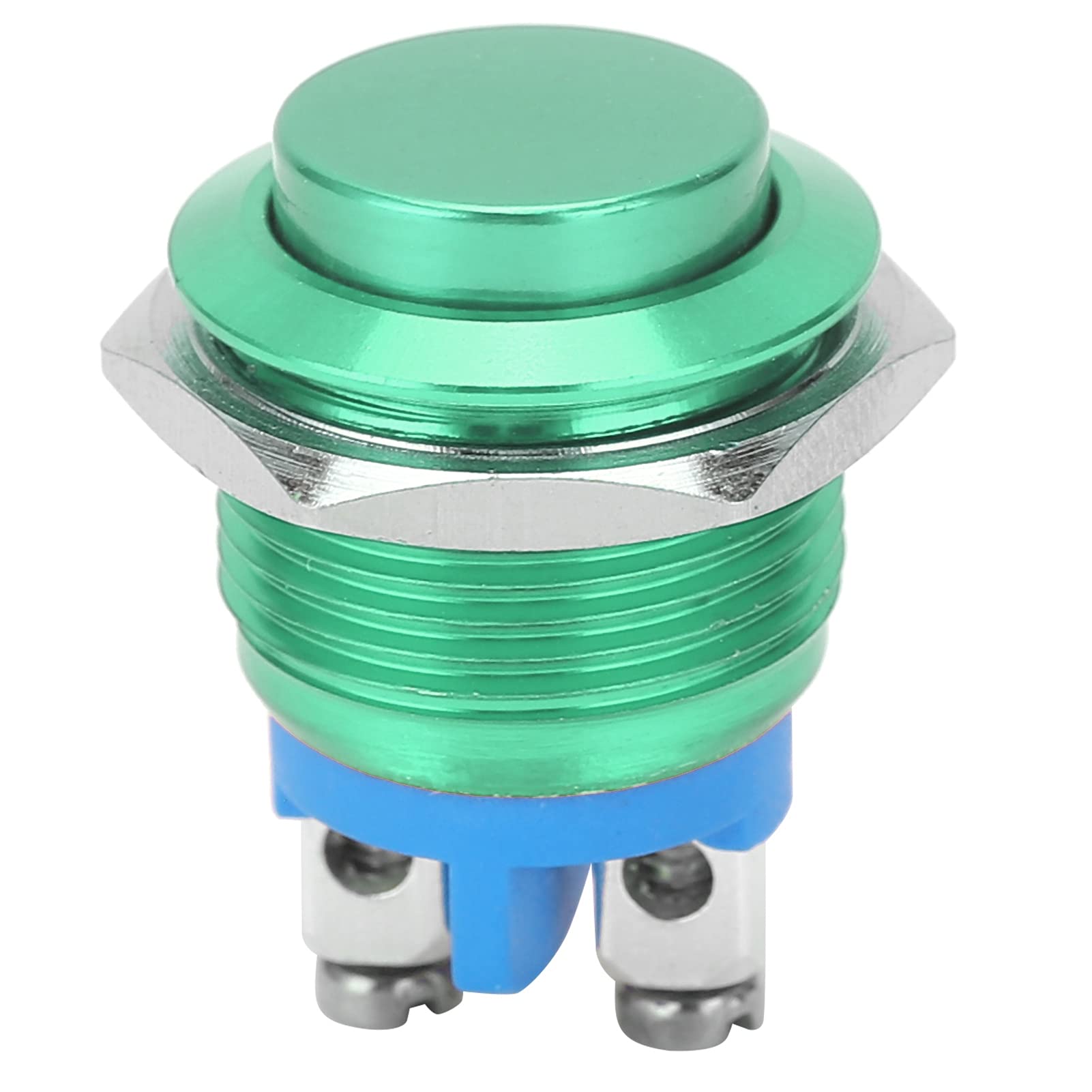 METALLISCHER DRUCKTASTER-SCHALTER WASSERDICHT EDELSTAHL SELBSTRÜCKSTELLUNG NORMALERWEISE OFFEN 16MM 220V (Green) von YUKOFE