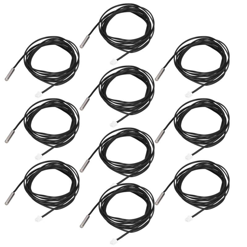 Thermistor Sensor Temporäre Sonde, 10 Stück, 2 Meter, Kabellänge Zylinderkopf für industrielle Systeme (5K B3470) von YUKOFE