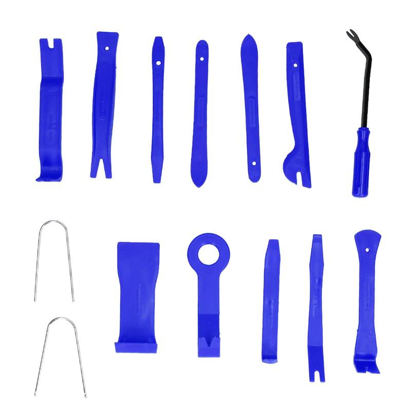 YUKOFE Autoentfernungswerkzeug Trad Pry Reparaturset Kit 14pcs für Autotürtafel -Audioinstrumenten Schreibtisch (Blue) von YUKOFE