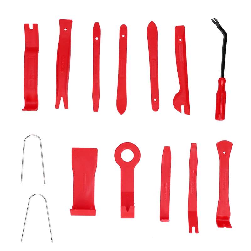 YUKOFE Autoentfernungswerkzeug Trad Pry Reparaturset Kit 14pcs für Autotürtafel -Audioinstrumenten Schreibtisch (Red) von YUKOFE
