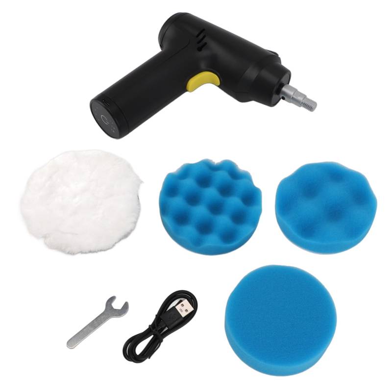YULEESIYIP Schnurloser Pufferpolierer USB -wiederaufladbar 3 Geschwindigkeiten Tragbares Elektroauto -Polierkit von YULEESIYIP