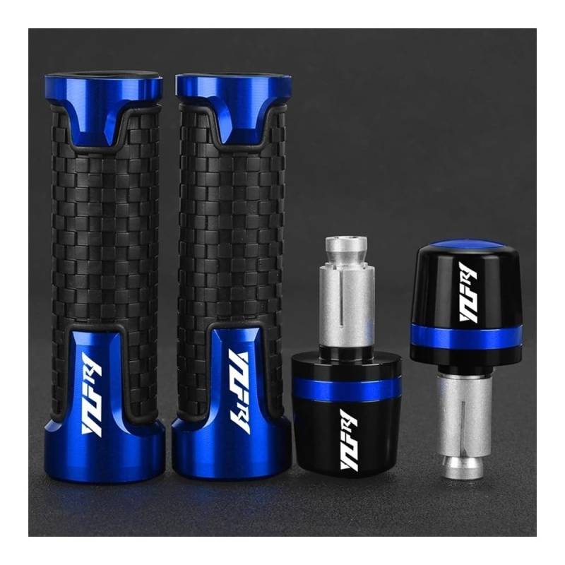 YULEGUDI Motorrad Griffe Für Y&amaha Für YZFR1 YZF-R1 YZF R1 R1M R1S 1999-2024 2023 2022 Motorrad Lenkergriffe Griff Griffenden Stecker Schieberkappe(Blue Blue) von YULEGUDI