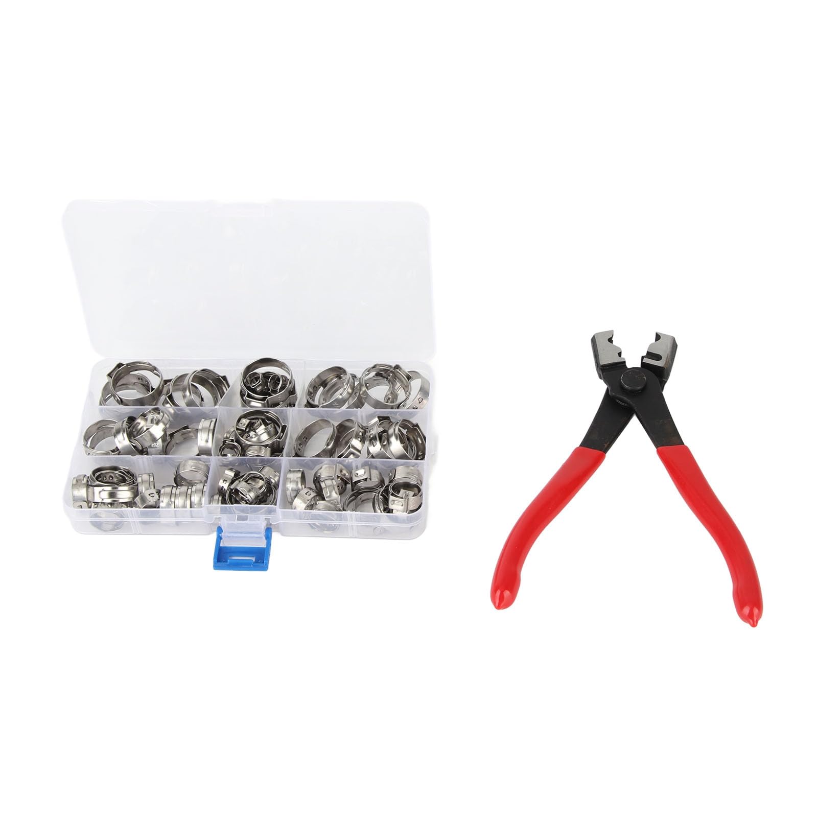 80pcs Edelstahlschlauch Clip -Sortiment -Kit Ein -Ohr -Rohr -Rohrklemmen mit Zangen für Getränke Automobile Schiffs Motorräder 80pcs Edelstahlschlauch Clip -Sortiment -Kit Ein -Ohr -Rohr -Rohrklemmen mit Zangen für Getränke Automobile Schiffs Motorräder von YUMILI