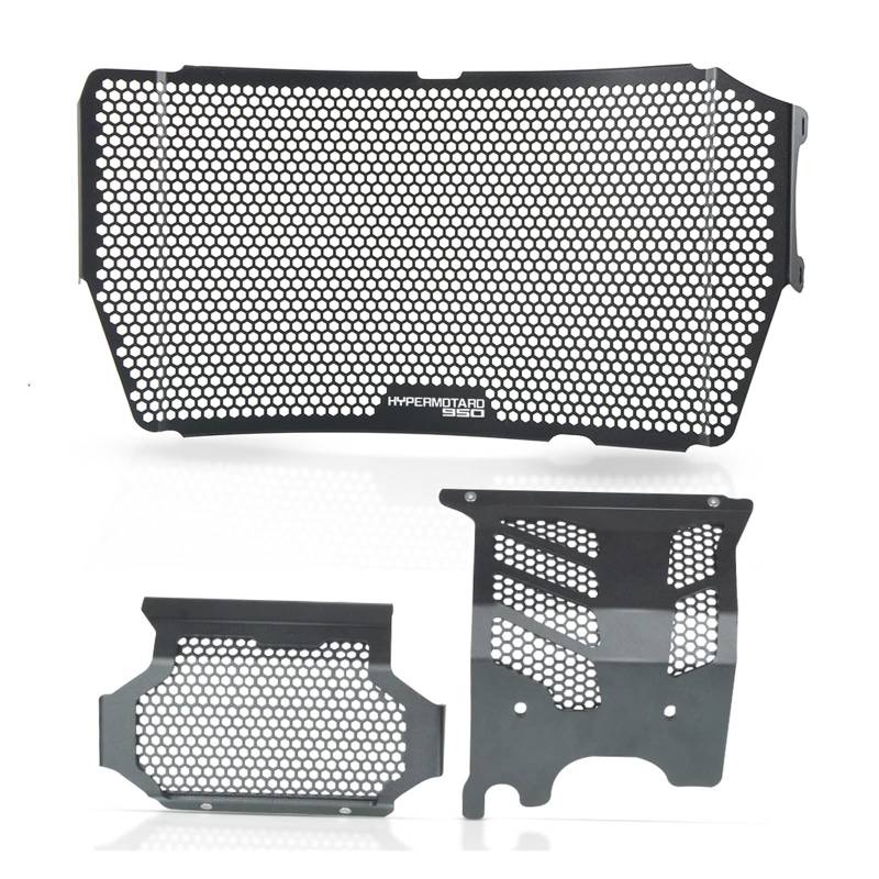 YUNDVLT Kühler Grills chutz Motorrad Ölkühler Schutz Grill Motor Kühler Schutzfolie Grille Abdeckung Replacement for Du Cati Hypermotard 950 RVE 2020 2021 SP 2019(Black3) von YUNDVLT