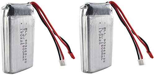 YUNIQUE GREEN-CLEAN-POWER - Wiederaufladbare Lipo-Batterie 7.4V 1500mAh, 2 Stück | Kompatibel mit Wltoys V913 L959 L969 L202 K959 TY923 W609-8 | Effizienz und Leistung, 70X35X22-92 Gr, Silber YUNIQUE GREEN-CLEAN-POWER - Wiederaufladbare Lipo-Batterie 7.4V 1500mAh, 2 Stück | Kompatibel mit Wltoys V913 L959 L969 L202 K959 TY923 W609-8 | Effizienz und Leistung, 70X35X22-92 Gr, Silber von YUNIQUE GREEN-CLEAN-POWER