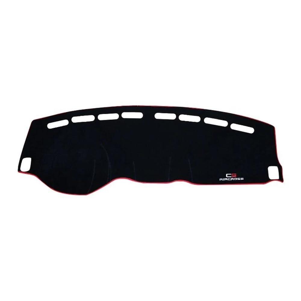Auto Dash Mat Abdeckung Für Citroen Für C5 Für Aircross 2017-2020 Auto Dashboard Abdeckung Matte Sonnenschutz Pad Instrument Panel Teppiche Zubehör(Red side) von YUNLL