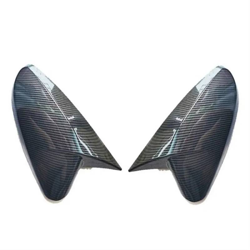 Rückspiegelabdeckung Für Hyundai Für Elantra Für Solaris 2010-2017 Auto Rückspiegel Abdeckung Außen Ox Horn Seite Shell Reverse Caps Trim Auto(Carbon) von YUNLL
