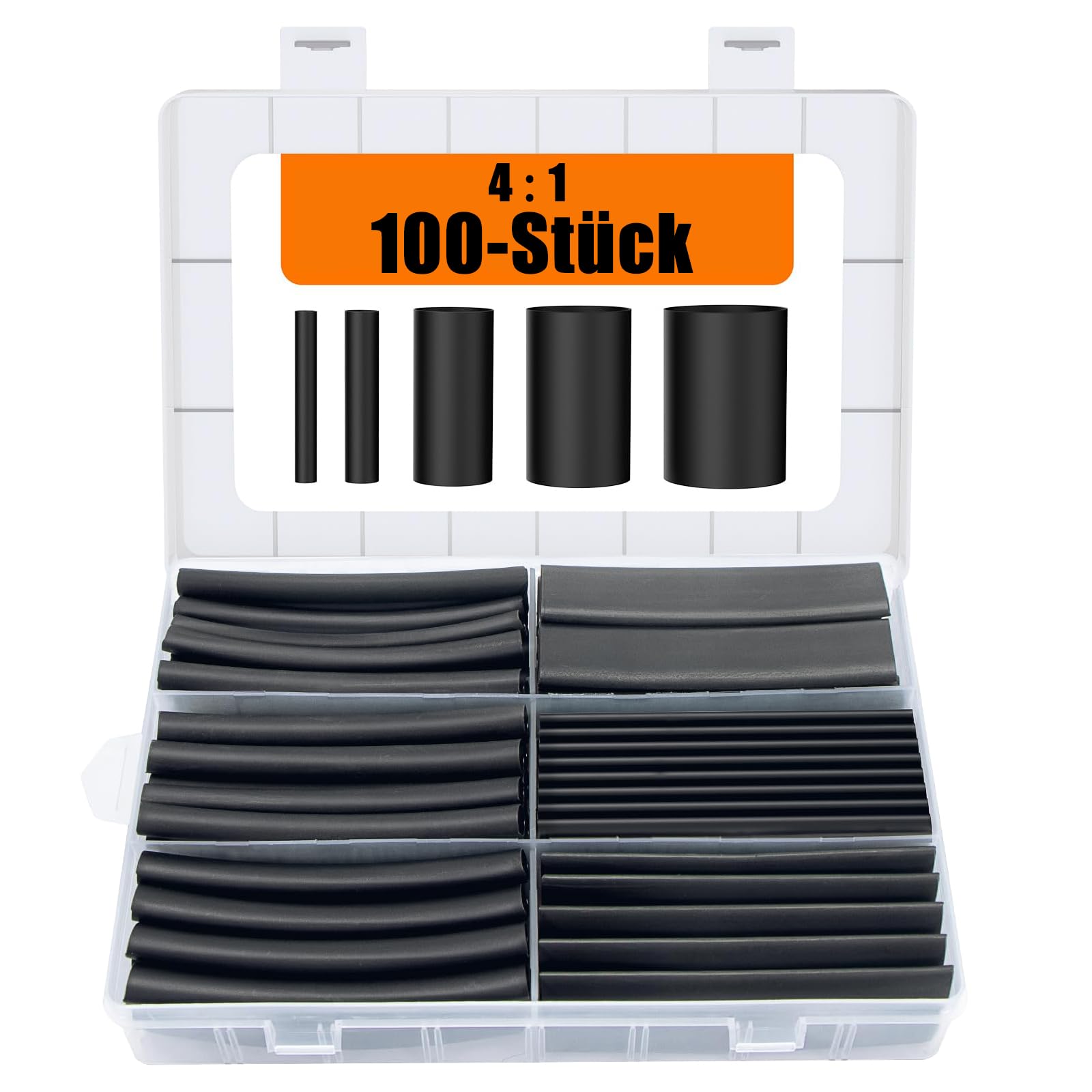 100 Pcs Schrumpfschlauch Set mit Kleber, 5 Größen Heat Shrink Tube, Schrumpfschlauch Wasserdicht, Schrumpfschlauch Set, Schrumpfschlauch Kabelmuffe, für Elektrische Isolierung und Kabelverbinder 100 Pcs Schrumpfschlauch Set mit Kleber, 5 Größen Heat Shrink Tube, Schrumpfschlauch Wasserdicht, Schrumpfschlauch Set, Schrumpfschlauch Kabelmuffe, für Elektrische Isolierung und Kabelverbinder von YUNXCNA