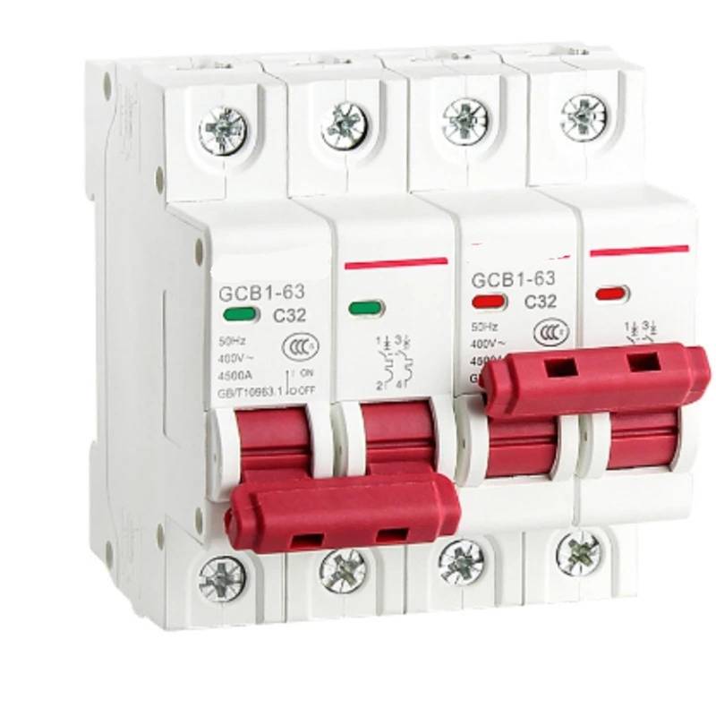 Dual Power Manueller Transferschalter 1P + 1P 2P + 2P 3P + 3P Dual Power Verriegelung Leistungsschalter 32A 63A 220V-400V Din-Schiene MCB 1 Stücke(2P,63A) von YUOBRUVB