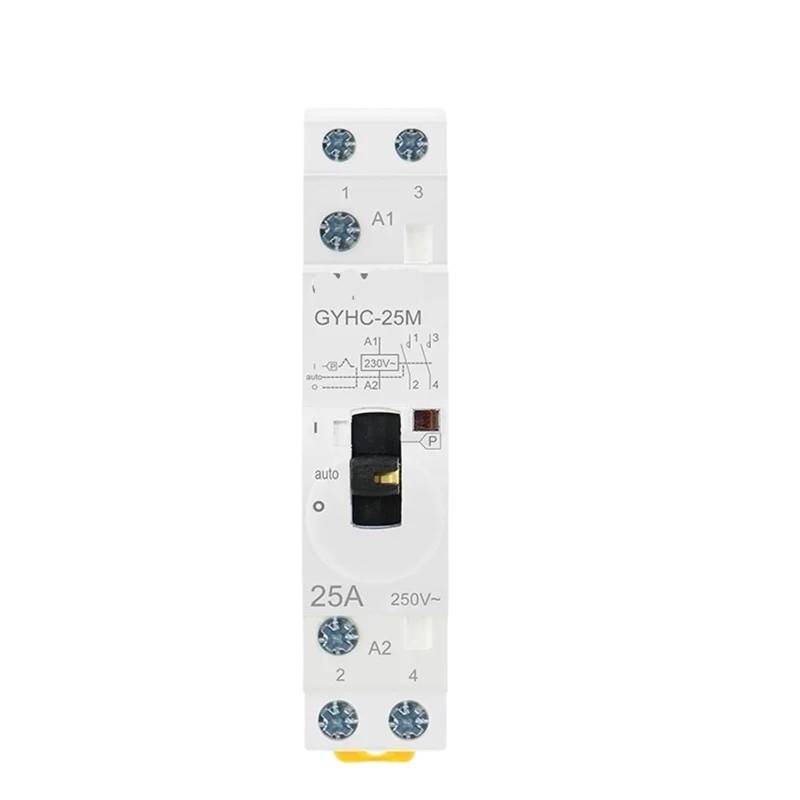 Manuelle Steuerung Haushaltsschütz Din-Schienentyp Modularschütz 2P 16A 20A 25A 2NO oder 2NC 220V 1St(2P 16A 2NC 220V) von YUOBRUVB