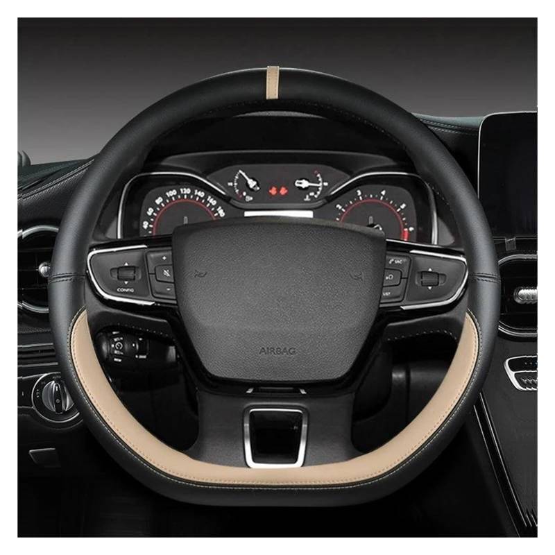 Lenkradbezug Auto Auto-Lenkradabdeckung Für Citroen Für C4 Für Kaktus Für C3-XR Für Spacetourer 2017 2018–2021 Für C4 2010–2020 2021 D-Typ-Lenkrad Lenkrad Bezug (Farbe : BEIGE) von YUONUO