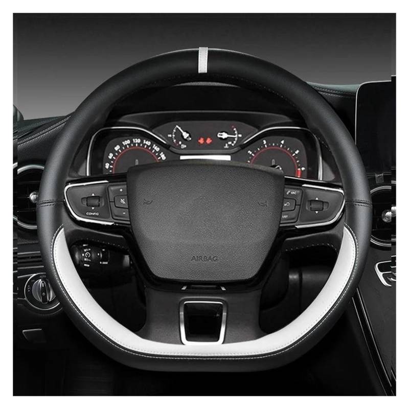 Lenkradbezug Auto Auto-Lenkradabdeckung Für Citroen Für C4 Für Kaktus Für C3-XR Für Spacetourer 2017 2018–2021 Für C4 2010–2020 2021 D-Typ-Lenkrad Lenkrad Bezug (Farbe : White) von YUONUO