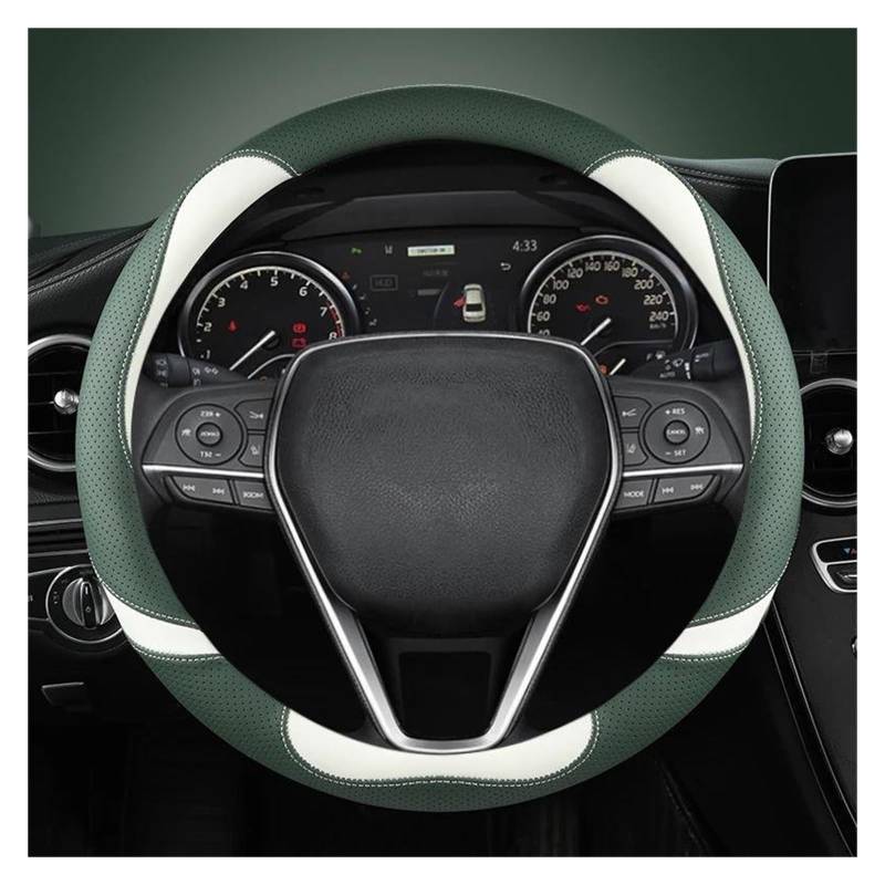Lenkradbezug Auto Für Toyota Für Corolla Für Avensis Für Yaris Für Rav4 Für Hilux Für Auris 2015 Für Camry Für CH-R 2021 PU Leder Auto Lenkrad Abdeckung 38 cm Lenkrad Bezug (Farbe : Grün) von YUONUO