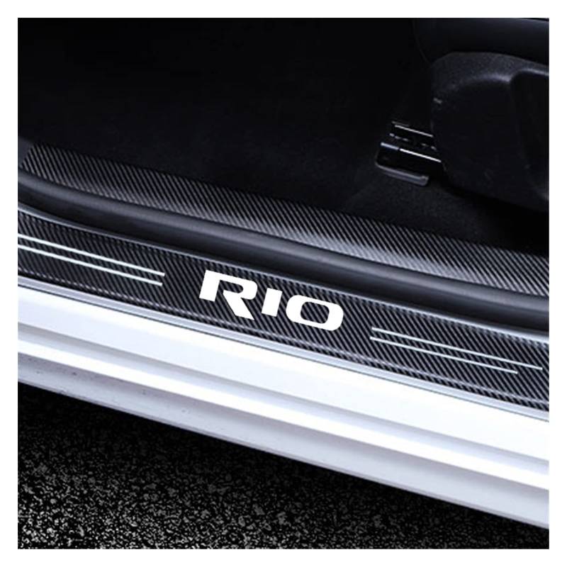 4 Stück Auto Einstiegsleisten Schutz für KI-A Rio Tuning Zubehör, Türschwelle Lackschutz, Kohlefaser Aufkleber Kantenschutz Innen-Styling-Zubehör,Black von YUPACK