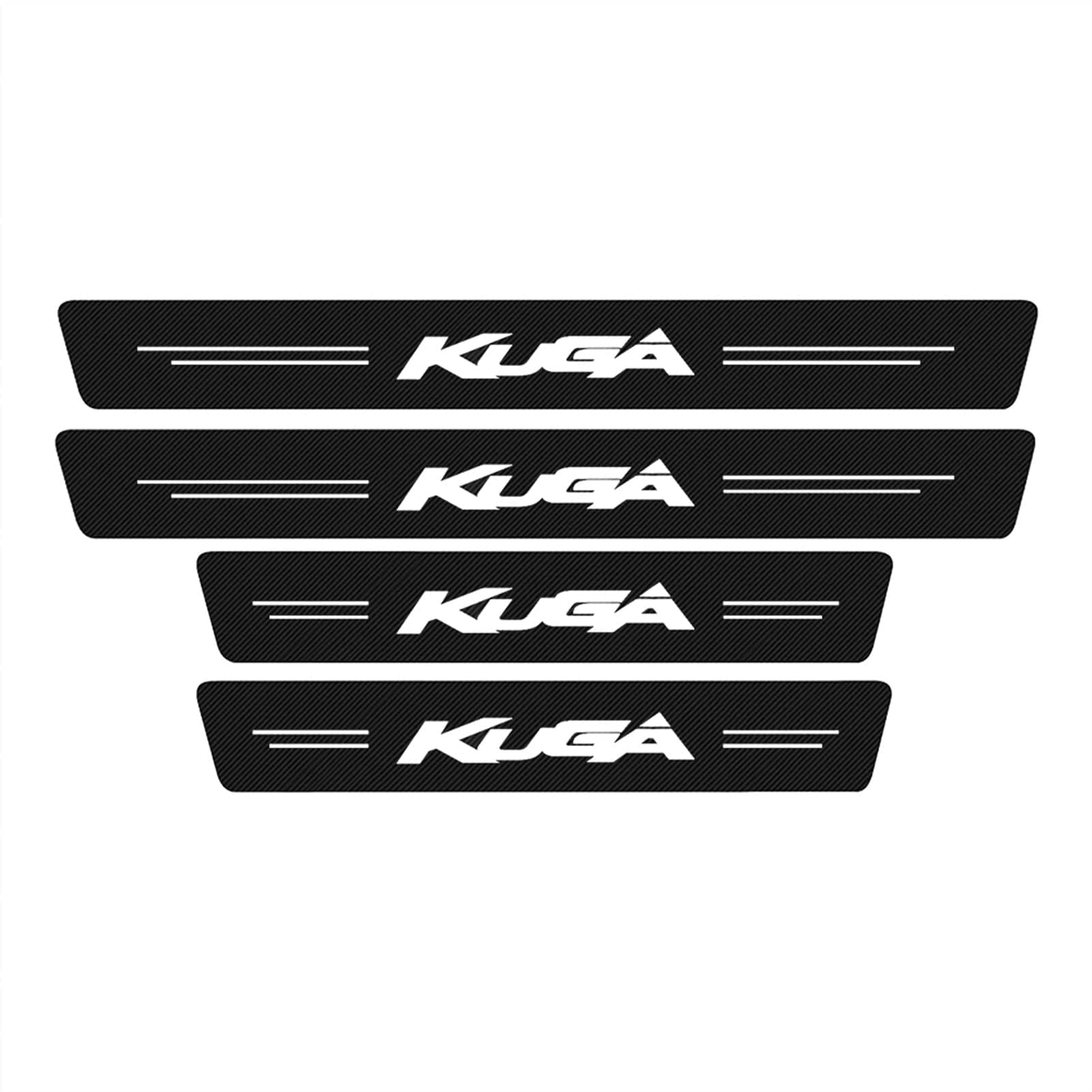 Auto Einstiegsleisten für Fo-rd Kuga Tuning Zubehör, 4 Stück Kohlefaser-Türschwellen Aufkleber, Kratzfestes und Verschleißfestes - Innen-Styling-Zubehör,Black von YUPACK