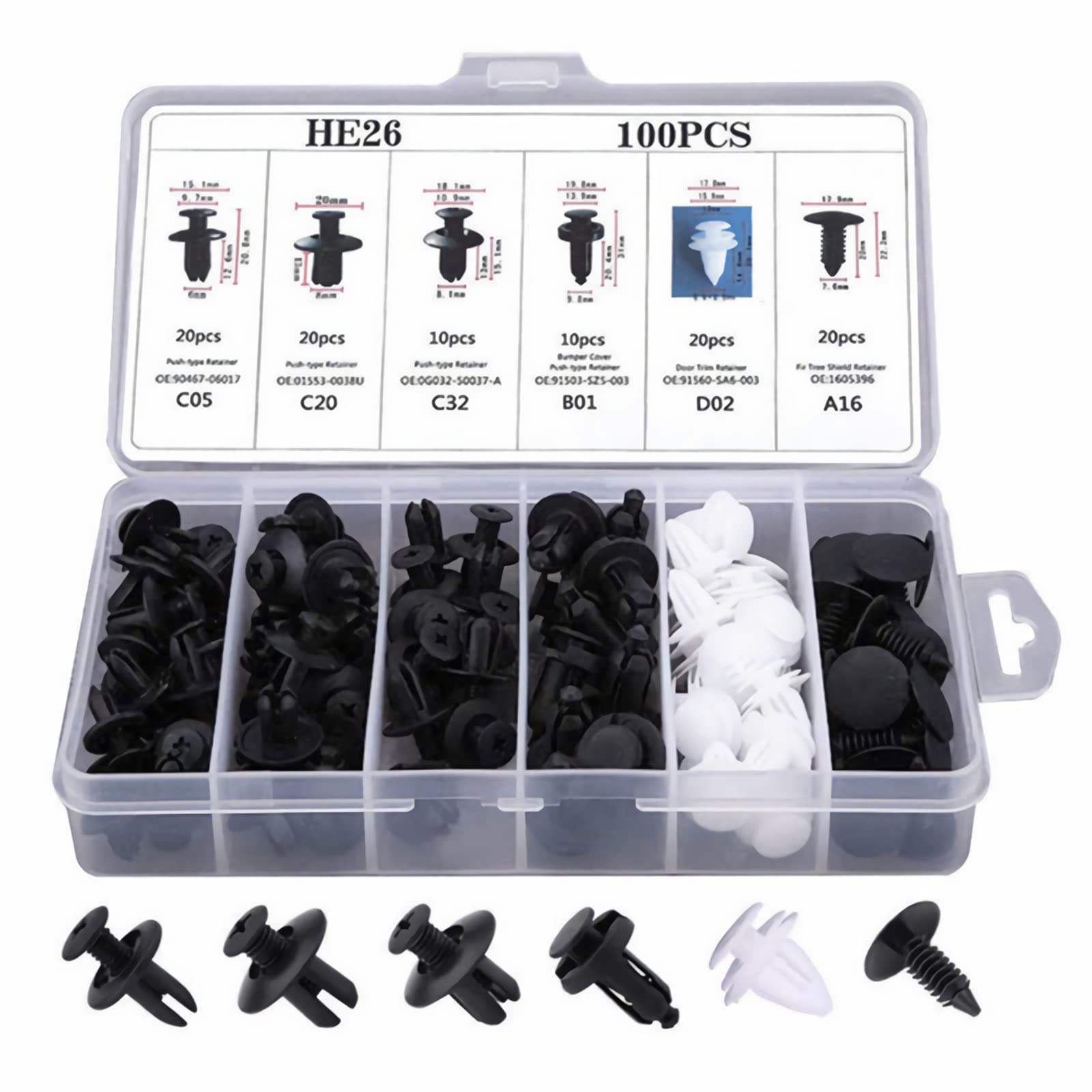 YUTOU 100 Stück Auto Befestigung Clips Universal Türverkleidung Klammern Stoßstangen Kunststoffniet Befestigungsclips Stoßstange Spreiznieten Auto Reparatur Nieten Set YUTOU 100 Stück Auto Befestigung Clips Universal Türverkleidung Klammern Stoßstangen Kunststoffniet Befestigungsclips Stoßstange Spreiznieten Auto Reparatur Nieten Set von YUTOU