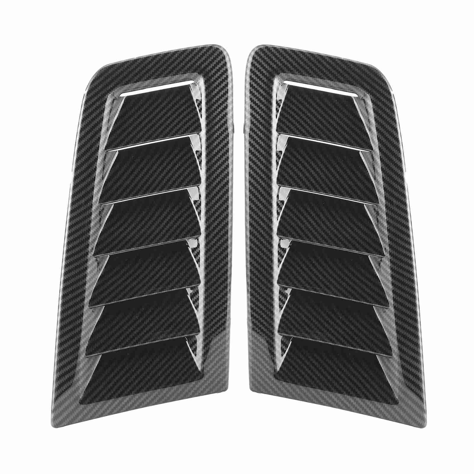 2pcs Motorhaubenschlitze für RS-Style Universal Hood Lüftungsschlitze aus ABS-Plastik-Wärme-resistenten Anti- mit Doppelter Seitenklebeband für die Einfache Installation (Kohlefasermuster) von YUYTE