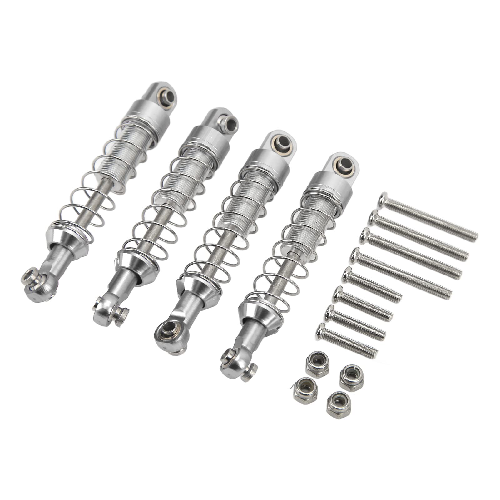Stoßdämpfer für WPL C14 RC -Auto -Stoßdämpfer Aluminiumlegierung 60 Mm 2,4 Zoll Leicht Langlebig für WPL C24 Mn D90 99S -Modelle (SILVER) von YUYTE