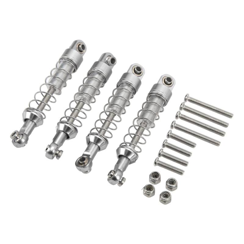 Stoßdämpfer für WPL C14 RC -Auto -Stoßdämpfer Aluminiumlegierung 60 Mm 2,4 Zoll Leicht Langlebig für WPL C24 Mn D90 99S -Modelle (SILVER) von YUYTE