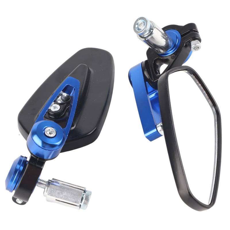 Universal Motorcycle Rückspiegel Seitspiegel Stangen -Endspiegel 360 Grad Einstellbare Aluminiumlegierung mit Klarem Sehglas für 7/8 "22 Mm Hohlstangenende (BLUE) von YUYTE