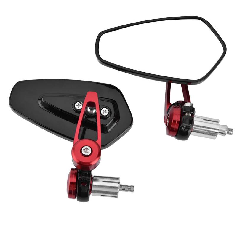 Universal Motorcycle Rückspiegel Seitspiegel Stangen -Endspiegel 360 Grad Einstellbare Aluminiumlegierung mit Klarem Sehglas für 7/8 "22 Mm Hohlstangenende (Rot) von YUYTE